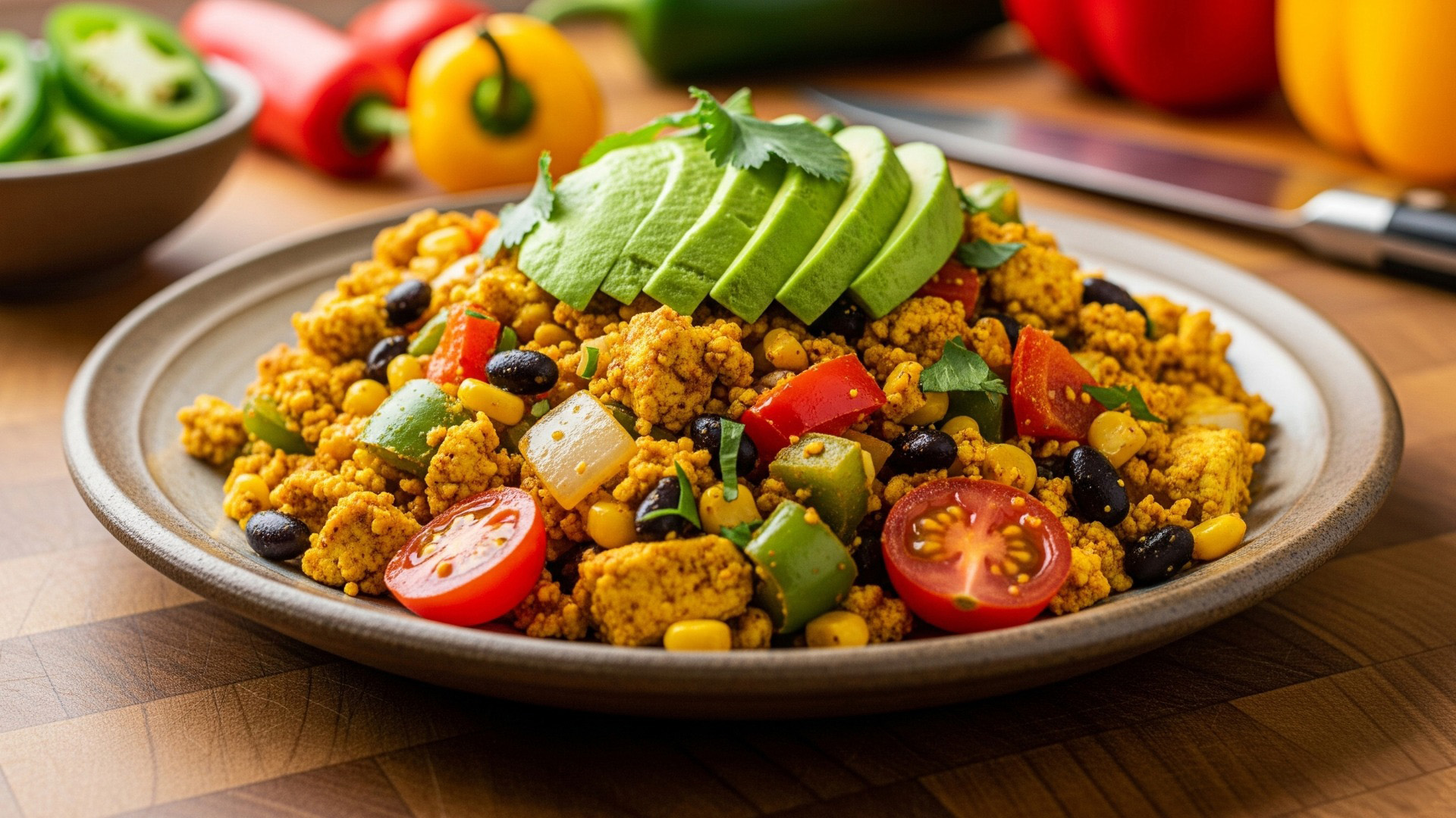 Southwestern Tofu Scramble (oil-free)