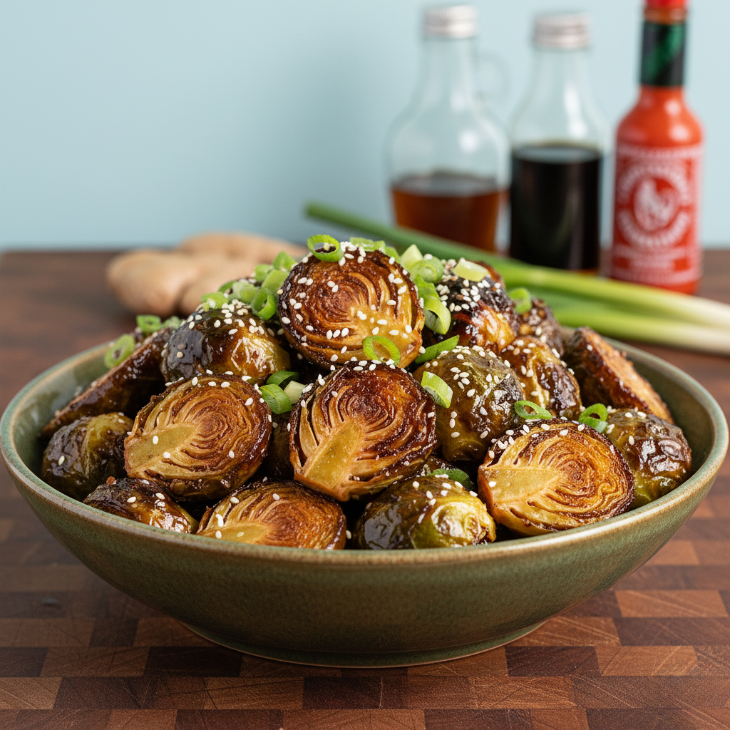 Addictive Sweet & Spicy Air-Fried Sprouts